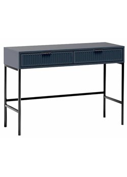 Granatowa toaletka konsola z lamelami, ryflowana 40x12x7 P6-A21 - id: 32669 - marki Elior - 173744023 Granatowa toaletka konsola z lamelami, ryflowana 40x12x7 P6-A21 ze sklepu Edinos.pl w kategorii Konsole - zdjęcie 173744023