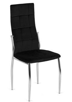Czarne welurowe krzesło metalowe z wysokim oparciem - Doxi 4X ze sklepu Edinos.pl w kategorii Krzesła - zdjęcie 173744084