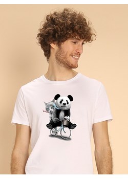 WOOOP Koszulka &quot;Panda Bicycle&quot; w kolorze białym ze sklepu Limango Polska w kategorii T-shirty męskie - zdjęcie 173744584
