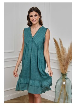 La Compagnie Du Lin Lniana sukienka &quot;Essentiel&quot; w kolorze zielonym ze sklepu Limango Polska w kategorii Sukienki - zdjęcie 173744751