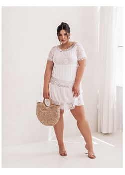 Koronkowa sukienka boho PLUS SIZE MAURA - biała ze sklepu magmac.pl w kategorii Sukienki - zdjęcie 173744930