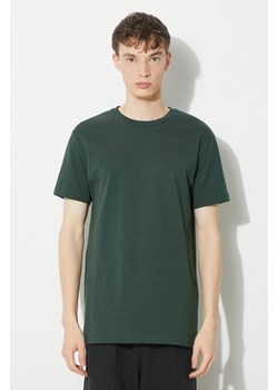 Samsoe Samsoe t-shirt bawełniany KRONOS kolor zielony gładki M00012003 ze sklepu PRM w kategorii T-shirty męskie - zdjęcie 173745043