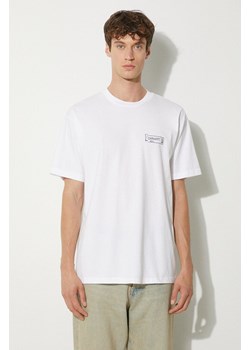 Carhartt WIP t-shirt bawełniany Stamp męski kolor biały z nadrukiem I033670.00A06 ze sklepu PRM w kategorii T-shirty męskie - zdjęcie 173745183