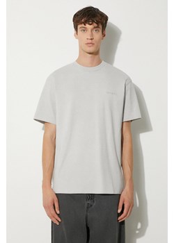 Carhartt WIP t-shirt bawełniany Duster Script męski kolor szary gładki I033622.29JGD ze sklepu PRM w kategorii T-shirty męskie - zdjęcie 173745193