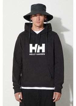 Helly Hansen bluza bawełniana HH LOGO HOODIE męska kolor czarny z kapturem z aplikacją 33977 ze sklepu PRM w kategorii Bluzy męskie - zdjęcie 173745213