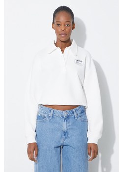 Lacoste bluza bawełniana damska kolor biały gładka ze sklepu PRM w kategorii Bluzy damskie - zdjęcie 173745251