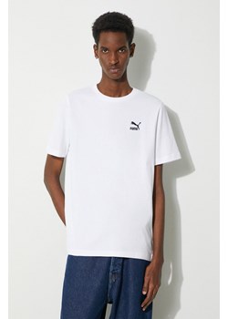 Puma t-shirt bawełniany męski kolor biały z aplikacją 679187 ze sklepu PRM w kategorii T-shirty męskie - zdjęcie 173745441