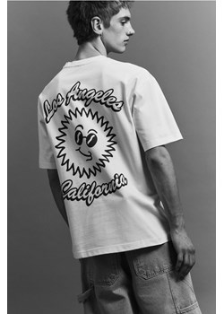 H & M - T-shirt z nadrukiem Loose Fit - Biały ze sklepu H&M w kategorii Bluzki damskie - zdjęcie 173745712
