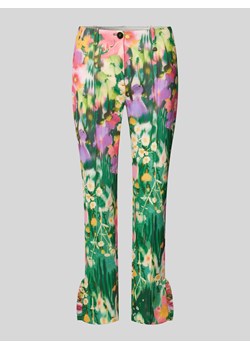 Spodnie do garnituru z poszerzaną nogawką i przeszytymi zakładkami w pasie ze sklepu Peek&Cloppenburg  w kategorii Spodnie damskie - zdjęcie 173746563
