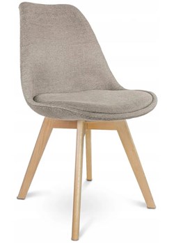 Beżowe krzesło tapicerowane w stylu skandynawskim - Umos ze sklepu Edinos.pl w kategorii Krzesła - zdjęcie 173746972