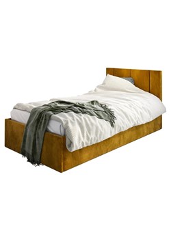 Musztardowe łóżko tapicerowane Casini 3X - 3 rozmiary ze sklepu Edinos.pl w kategorii Łóżka i materace - zdjęcie 173747090