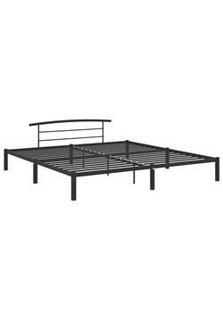 Czarne duże łóżko metalowe w stylu loft 180 x 200 cm W7-L17 ze sklepu Edinos.pl w kategorii Łóżka i materace - zdjęcie 173747104