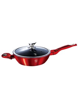 Granitowa czerwona patelnia na indukcję 28cm W1-R55 ze sklepu Edinos.pl w kategorii Naczynia - zdjęcie 173747300