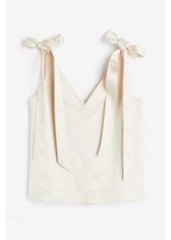 H & M - Top z wiązanymi ramiączkami - Beżowy ze sklepu H&M w kategorii Bluzki damskie - zdjęcie 173747533