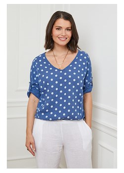 Curvy Lady Lniana bluzka w kolorze niebieskim ze sklepu Limango Polska w kategorii Bluzki damskie - zdjęcie 173747560