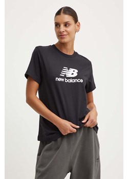 New Balance t-shirt bawełniany Sport Essentials damski kolor czarny WT41502BK ze sklepu ANSWEAR.com w kategorii Bluzki damskie - zdjęcie 173747923