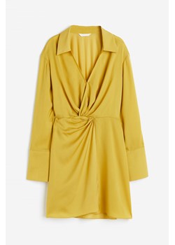 H & M - Szmizjerka ze skręconym detalem - Żółty ze sklepu H&M w kategorii Sukienki - zdjęcie 173748001