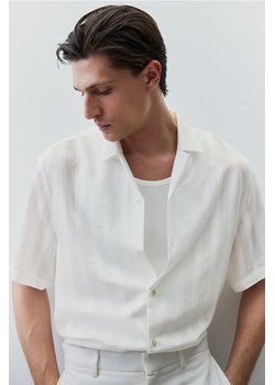 H & M - Koszula z miękkimi klapami Regular Fit - Biały ze sklepu H&M w kategorii Koszule męskie - zdjęcie 173748044