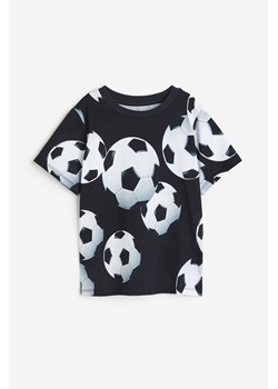 H & M - Dżersejowy T-shirt z nadrukiem - Czarny ze sklepu H&M w kategorii T-shirty chłopięce - zdjęcie 173748071