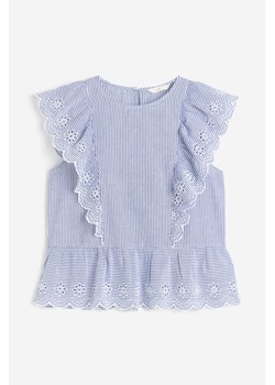 H & M - Bawełniana bluzka z falbankami - Niebieski ze sklepu H&M w kategorii Bluzki damskie - zdjęcie 173748072