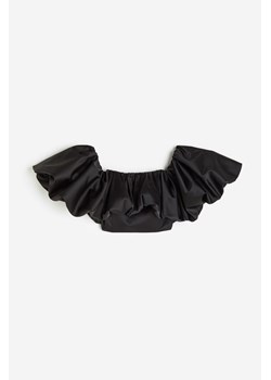 H & M - Krótki top z odkrytymi ramionami - Czarny ze sklepu H&M w kategorii Bluzki damskie - zdjęcie 173748080