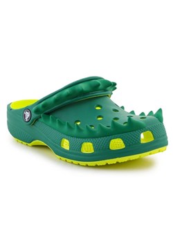 Klapki Crocs Classic Spikes Clog T Jr 210010-76U zielone ze sklepu ButyModne.pl w kategorii Klapki dziecięce - zdjęcie 173748260
