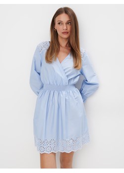 Mohito - Bawełniana niebieska sukienka mini - błękitny ze sklepu Mohito w kategorii Sukienki - zdjęcie 173749623