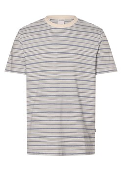 Selected Koszulka męska - SLHLen Mężczyźni Bawełna biały w paski ze sklepu vangraaf w kategorii T-shirty męskie - zdjęcie 173750060