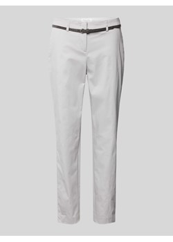 Spodnie o kroju slim fit z paskiem ze sklepu Peek&Cloppenburg  w kategorii Spodnie damskie - zdjęcie 173750281