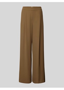 Spodnie materiałowe z szeroką nogawką i zakładkami w pasie ze sklepu Peek&Cloppenburg  w kategorii Spodnie damskie - zdjęcie 173750313