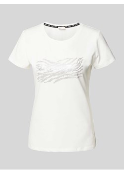 T-shirt z obszyciem z kamieni stras ze sklepu Peek&Cloppenburg  w kategorii Bluzki damskie - zdjęcie 173750472