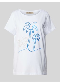 T-shirt z wyhaftowanym napisem ze sklepu Peek&Cloppenburg  w kategorii Bluzki damskie - zdjęcie 173750481