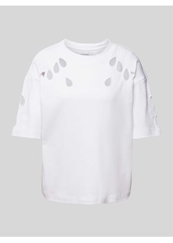 T-shirt z ażurowym wzorem ze sklepu Peek&Cloppenburg  w kategorii Bluzki damskie - zdjęcie 173750571