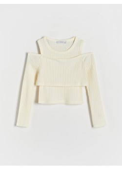 Reserved - Bluzka z odkrytymi ramionami - kremowy ze sklepu Reserved w kategorii Bluzki dziewczęce - zdjęcie 173751991