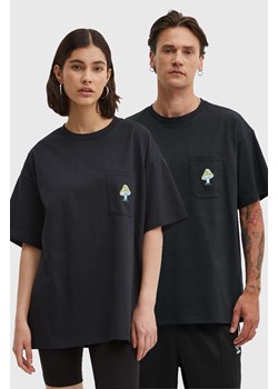 Converse t-shirt bawełniany kolor czarny z aplikacją 10026445-A01 ze sklepu ANSWEAR.com w kategorii T-shirty męskie - zdjęcie 173755233