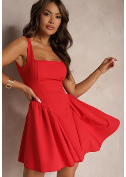 Czerwona Sukienka na Ramiączkach o Rozkloszowanym Kroju Tastorea ze sklepu Renee odzież w kategorii Sukienki - zdjęcie 173755372