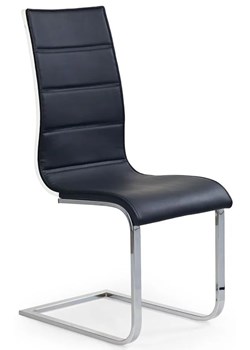 Czarne krzesło metalowe na płozach - Baster ze sklepu Edinos.pl w kategorii Krzesła - zdjęcie 173756794