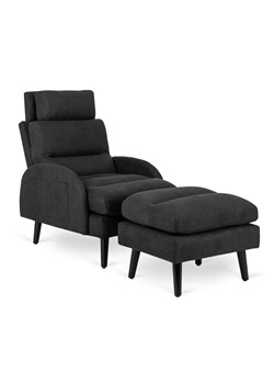 Czarny fotel z wolnostojącym podnóżkiem - Uvex ze sklepu Edinos.pl w kategorii Fotele - zdjęcie 173757054