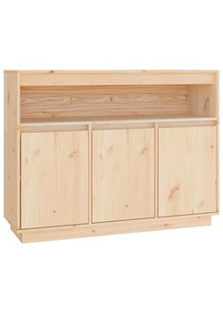 Komoda drewniana trzydrzwiowa z otwarta półką S2-N71 - id: 35650 - marki Elior - 173757113 Komoda drewniana trzydrzwiowa z otwarta półką S2-N71 ze sklepu Edinos.pl w kategorii Komody - zdjęcie 173757113