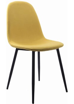 Żółte tapicerowane krzesło metalowe - Ipos ze sklepu Edinos.pl w kategorii Krzesła - zdjęcie 173757183
