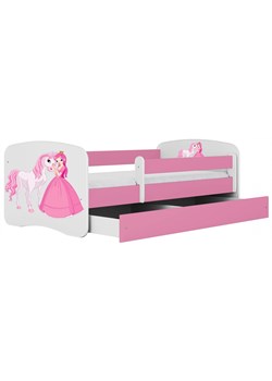 Łóżko dla dziewczynki z szufladą Happy 2X mix 70x140 - różowe ze sklepu Edinos.pl w kategorii Łóżka dziecięce - zdjęcie 173757423