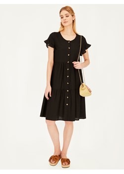 Czarna letnia sukienka z lnem i wiskozą L'AF Tera ze sklepu Eye For Fashion w kategorii Sukienki - zdjęcie 173758241