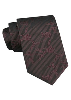 Męski Krawat - Angelo di Monti - Odcienie Brązów, Kwiaty KRADM2164 ze sklepu JegoSzafa.pl w kategorii Krawaty - zdjęcie 173758341
