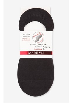 Marilyn 2-pak stopki damskie czarne bawełniane z silikonem, Kolor czarny, Rozmiar 35-38, Marilyn ze sklepu Primodo w kategorii Skarpetki damskie - zdjęcie 173762264
