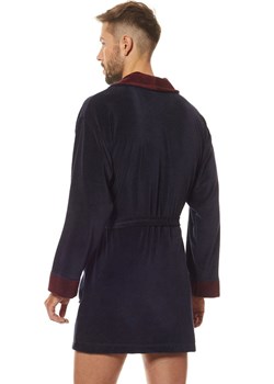 Szlafrok męski krótki granatowy 9101 BJ, Kolor granatowy, Rozmiar 2XL, L&amp;L ze sklepu Intymna w kategorii Szlafroki męskie - zdjęcie 173762604