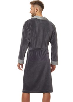 Elegancki szlafrok męski grafitowy 9102, Kolor grafitowy, Rozmiar 2XL, L&amp;L ze sklepu Intymna w kategorii Szlafroki męskie - zdjęcie 173762613