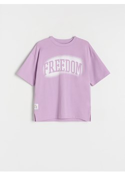 Reserved - Bawełniany t-shirt oversize - fioletowy ze sklepu Reserved w kategorii T-shirty chłopięce - zdjęcie 173763974