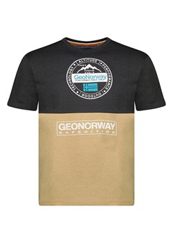 Geographical Norway Koszulka &quot;Juillon&quot; w kolorze beżowo-czarnym ze sklepu Limango Polska w kategorii T-shirty męskie - zdjęcie 173764622
