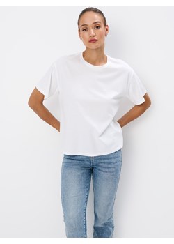 Mohito - Bawełniany t-shirt - biały ze sklepu Mohito w kategorii Bluzki damskie - zdjęcie 173764911