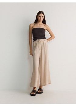 Reserved - Spodnie culotte - kremowy ze sklepu Reserved w kategorii Spodnie damskie - zdjęcie 173766771